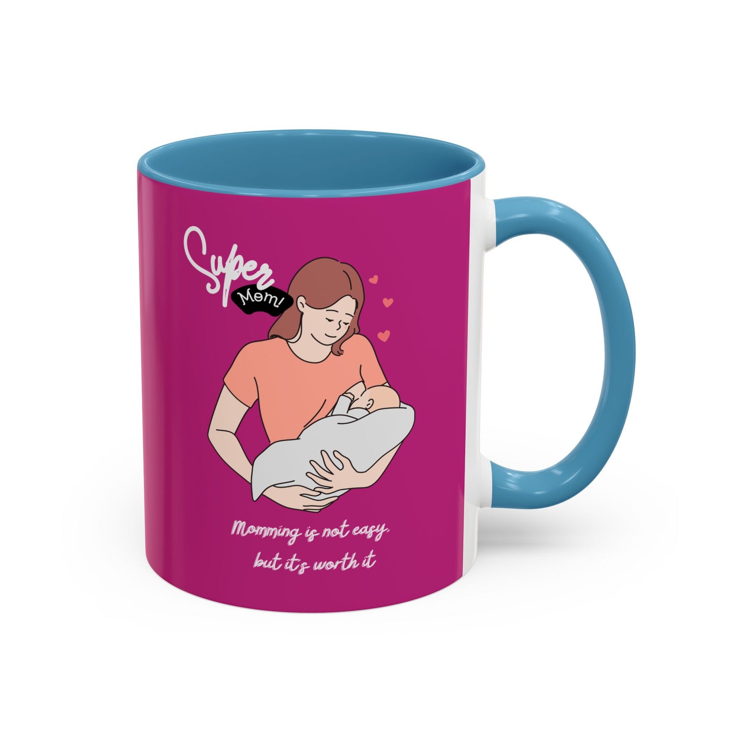 Super Mom Accent Coffee Mug - Perfect Gift for Mother's Day & Moms Everywhere