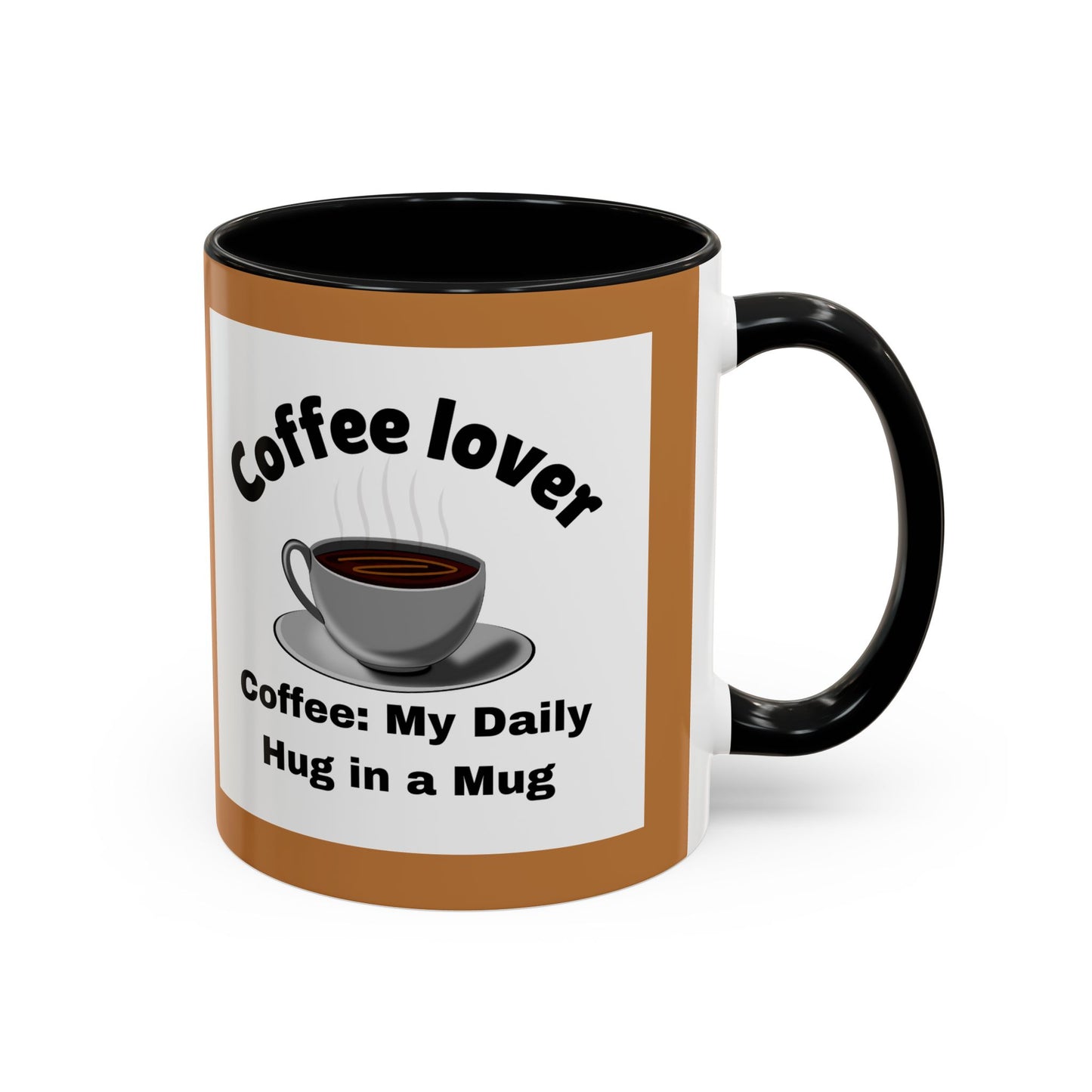 Coffee Lover Accent Mug - Daily Hug in a Mug for Coffee Enthusiasts