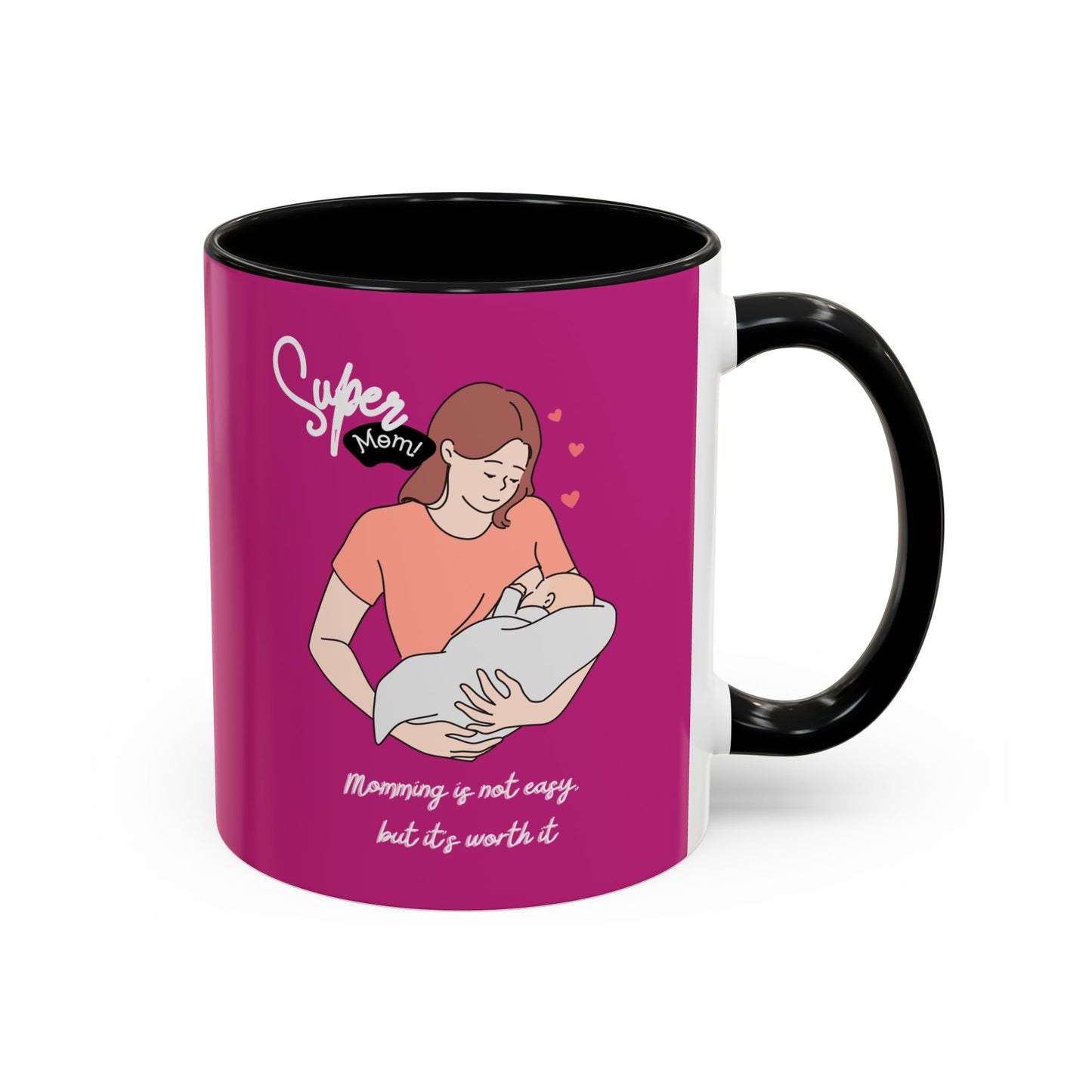 Super Mom Accent Coffee Mug - Perfect Gift for Mother's Day & Moms Everywhere