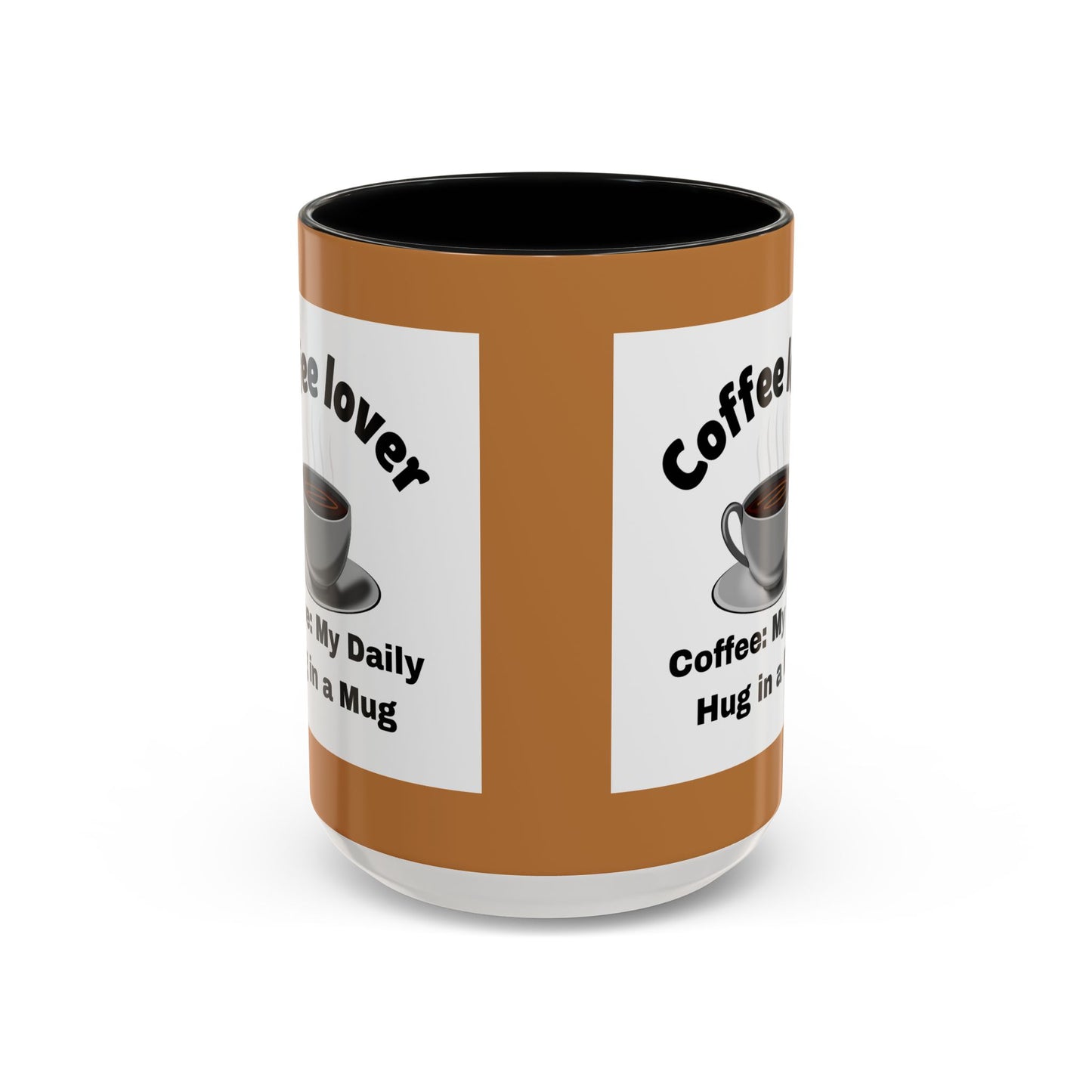 Coffee Lover Accent Mug - Daily Hug in a Mug for Coffee Enthusiasts