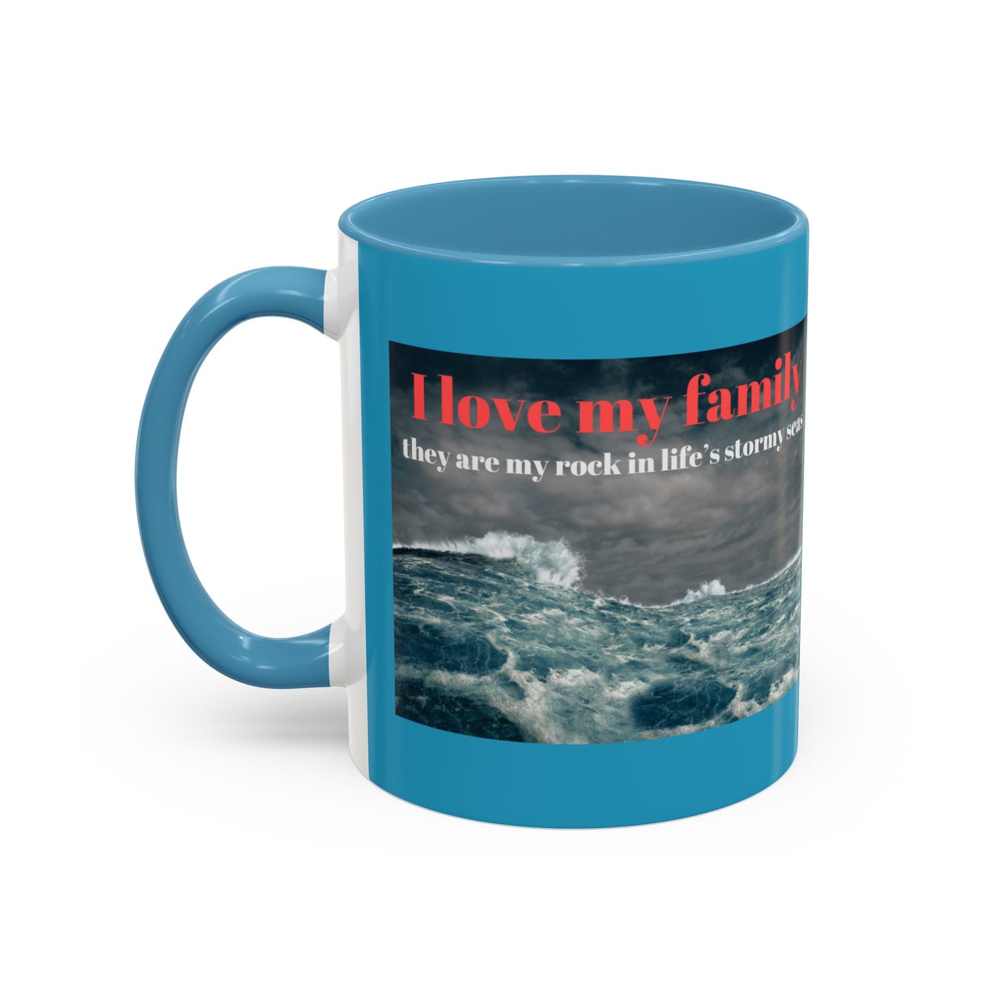 Tasse à café familiale inspirante – Motif mers orageuses – Tasse décorative 11/15 oz