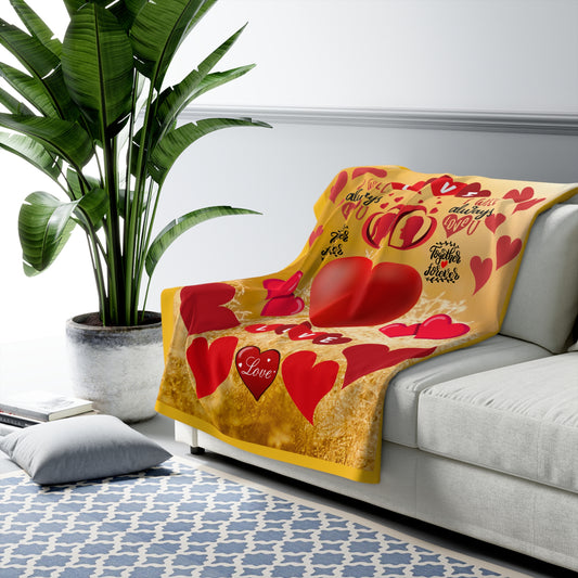 Cozy Love Sherpa Fleece Blanket - Perfect for Romantic Nights & Valentine's Day