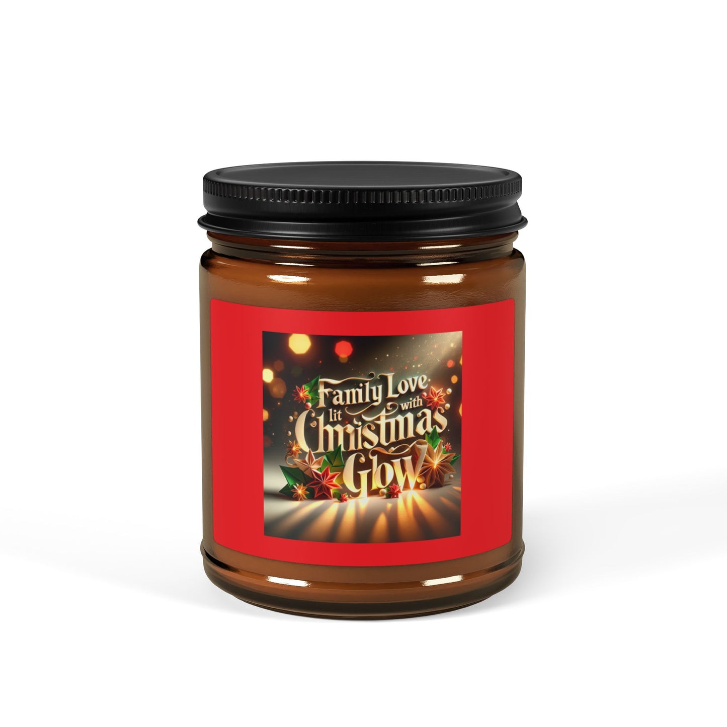 Christmas Glow Scented Soy Candle - Family Love Aroma in Amber Jar