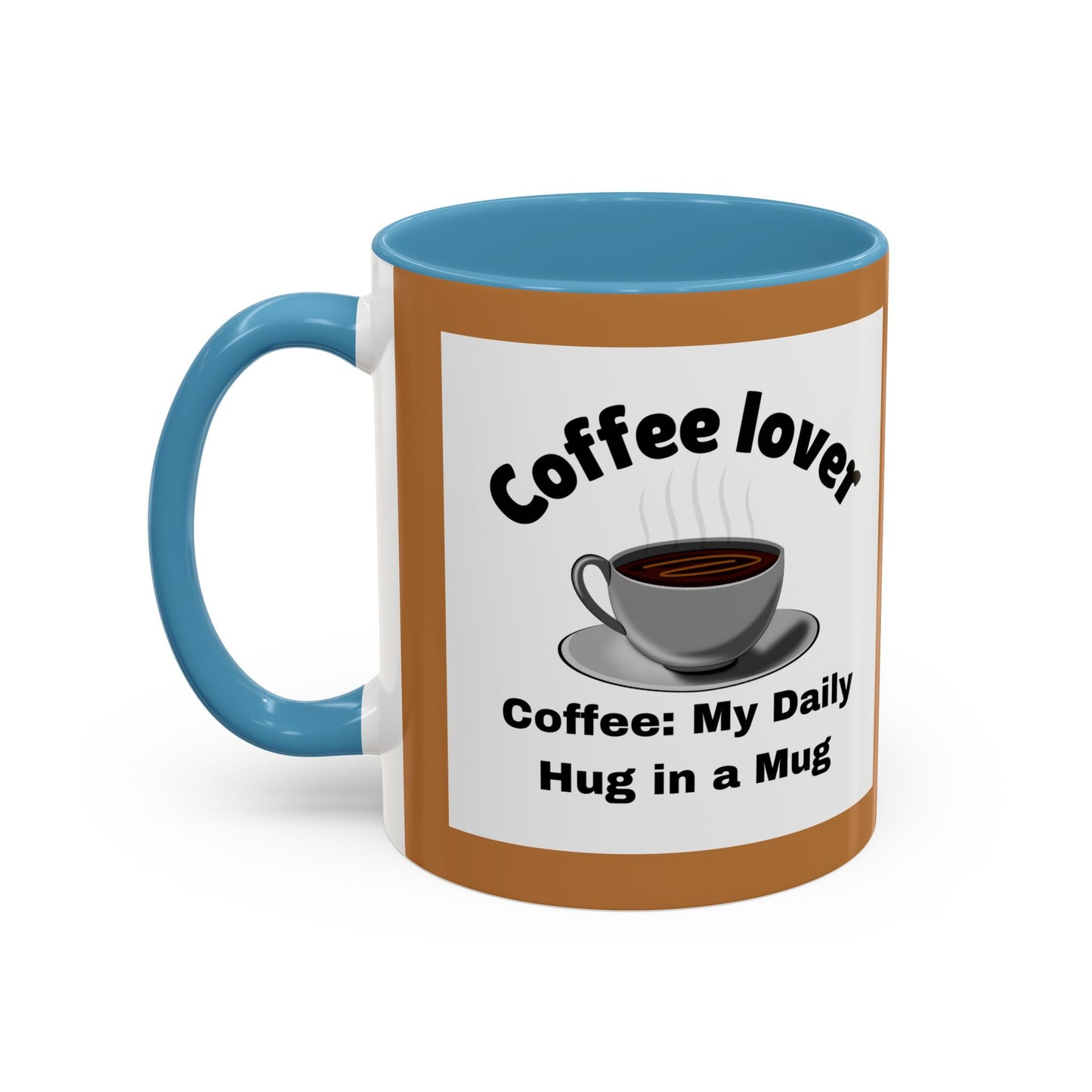 Coffee Lover Accent Mug - Daily Hug in a Mug for Coffee Enthusiasts