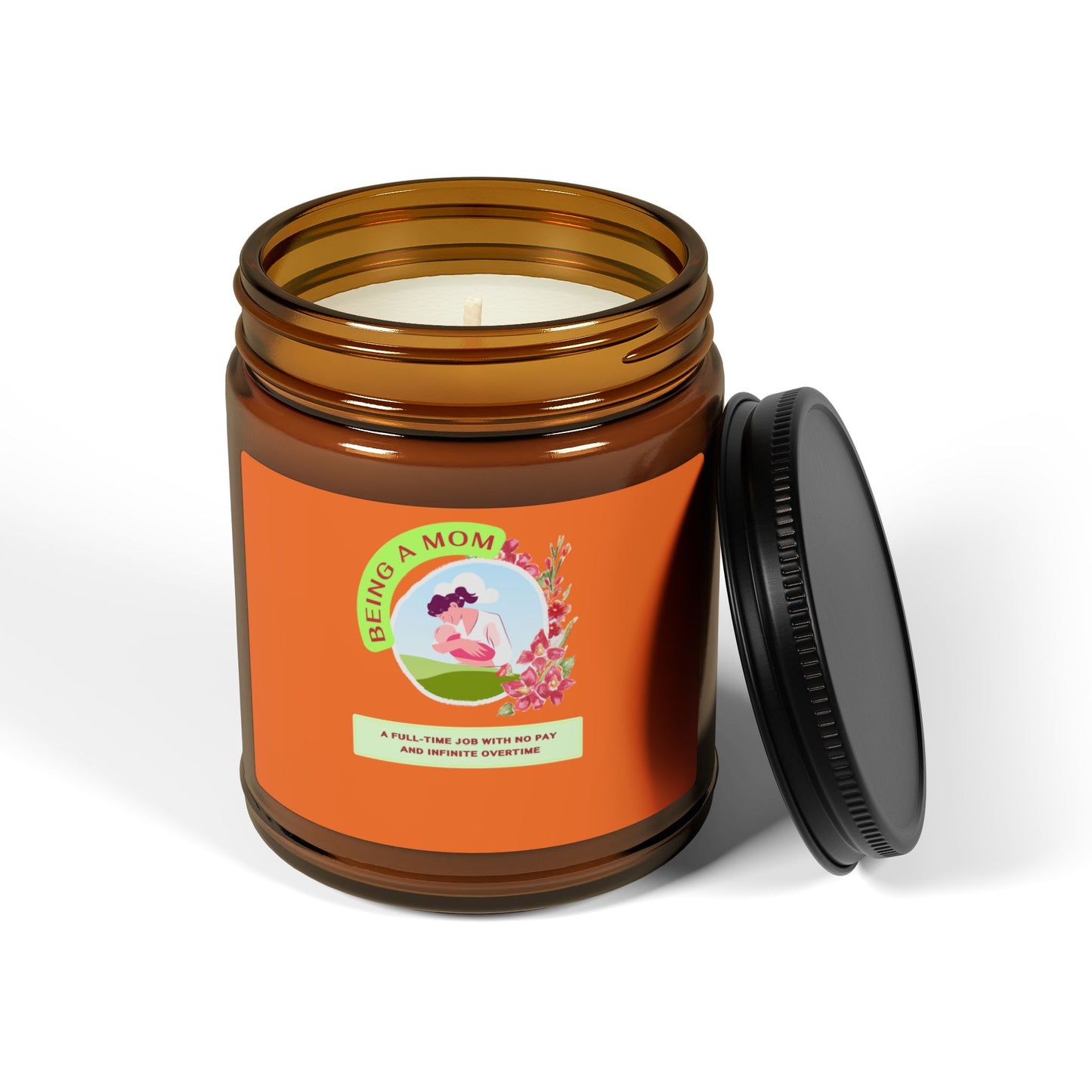 "Scented Soy Candle for Mom - Relaxing Amber Jar - Perfect Gift for Mother's Day"