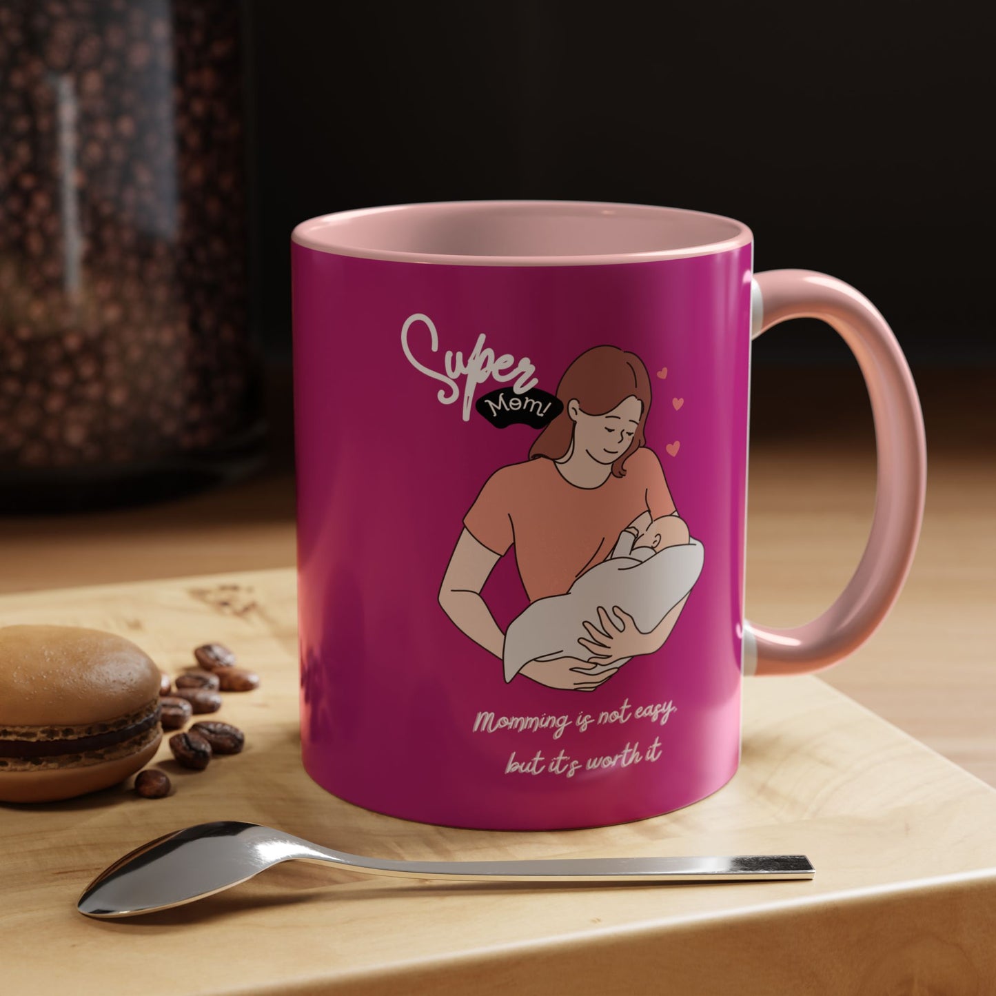 Super Mom Accent Coffee Mug - Perfect Gift for Mother's Day & Moms Everywhere