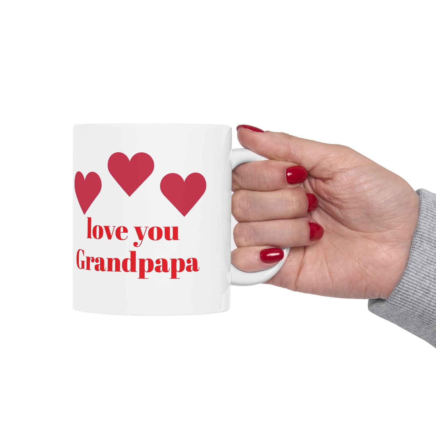 Love You Grandpapa Ceramic Mug - Heart Design | Perfect gift for grandfather