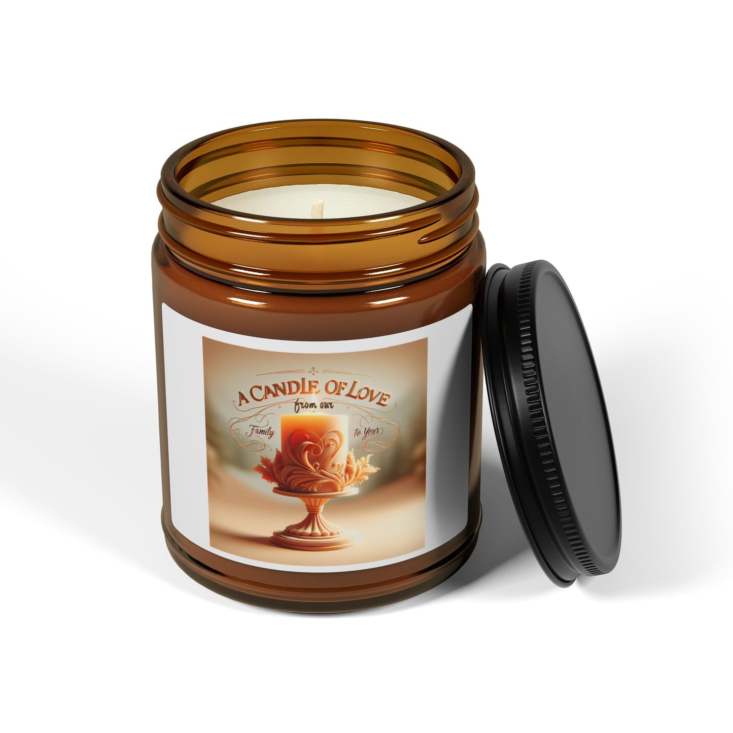 A Candle of Love Scented Soy Candle - Multi-Size Amber Jar for Cozy Ambiance