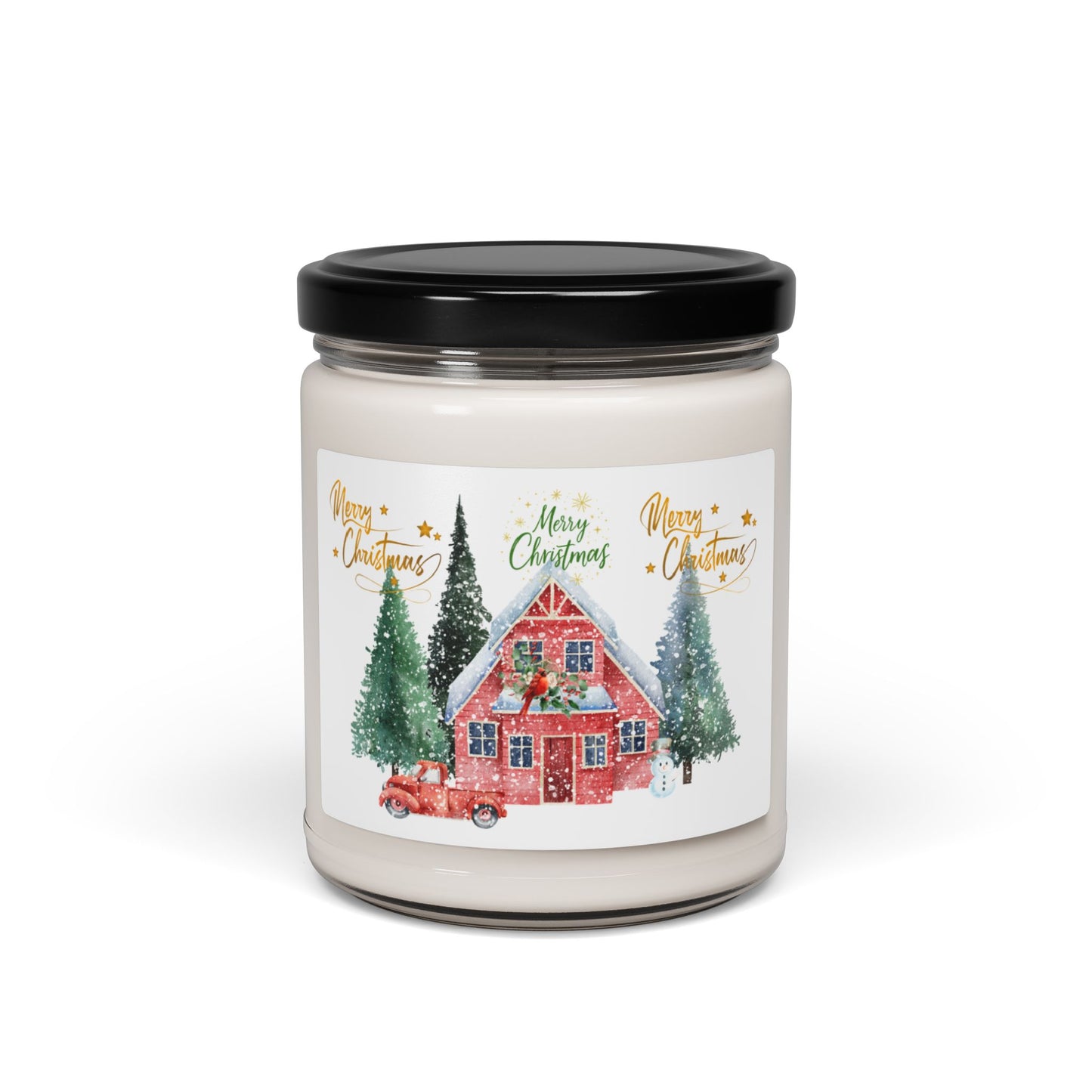 Merry Christmas Scented Soy Candle - 9oz Holiday Decor