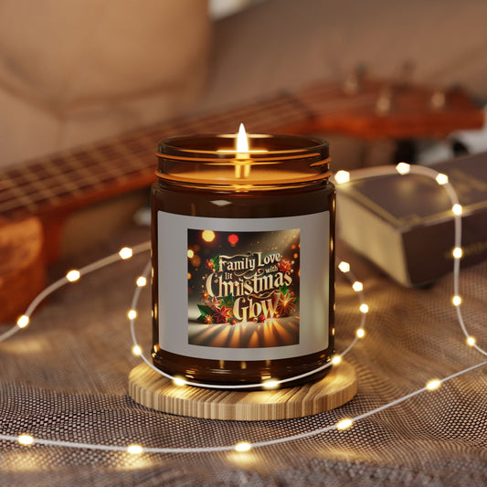 Bougie parfumée au soja – « Family Love Christmas Glow » – Décoration d'intérieur chaleureuse pour les fêtes