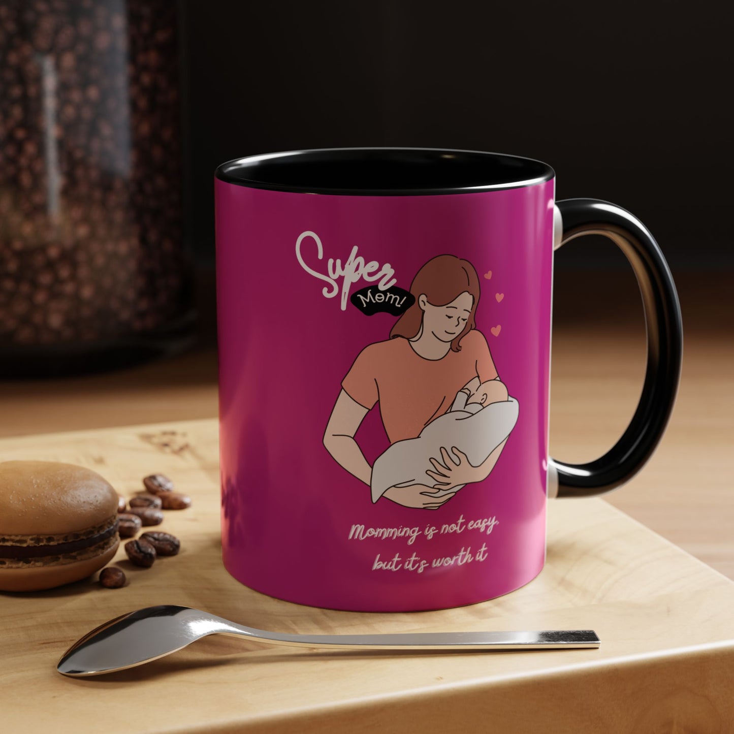 Super Mom Accent Coffee Mug - Perfect Gift for Mother's Day & Moms Everywhere