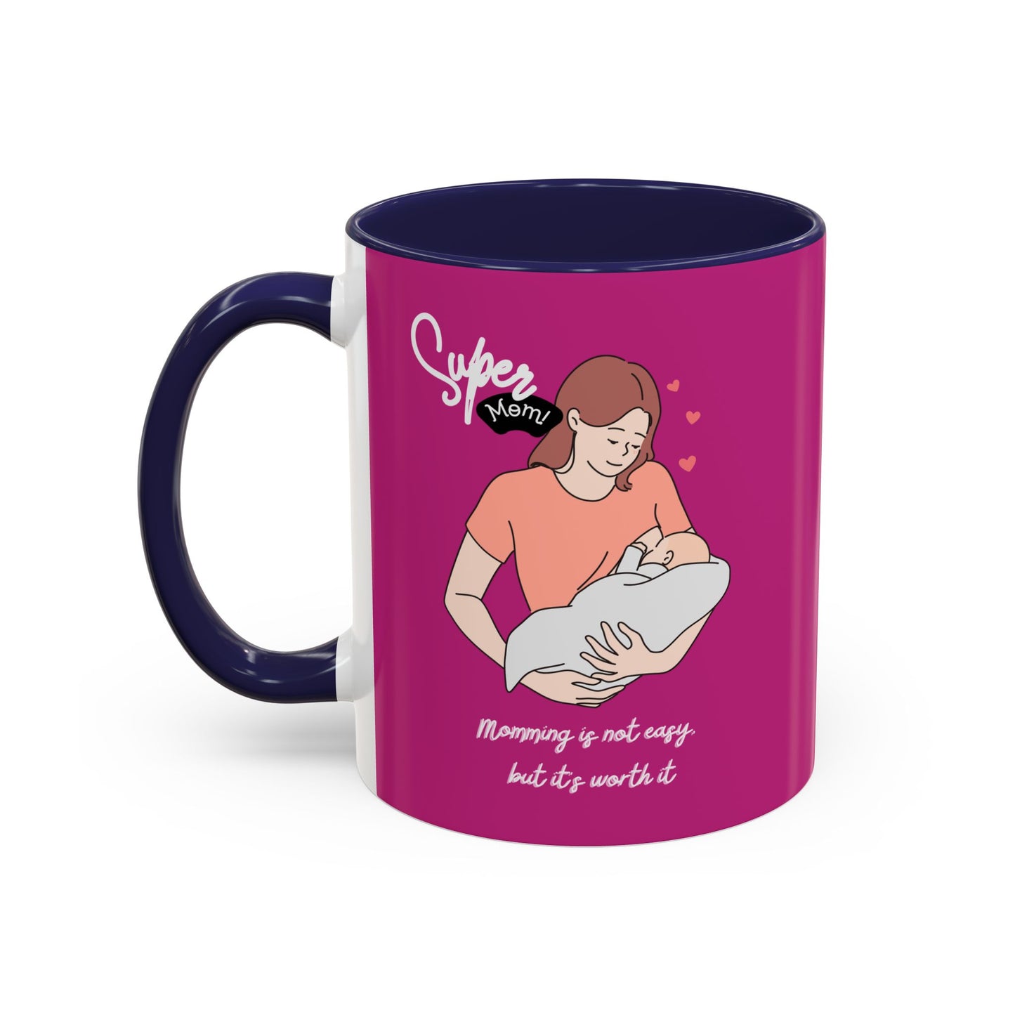 Super Mom Accent Coffee Mug - Perfect Gift for Mother's Day & Moms Everywhere