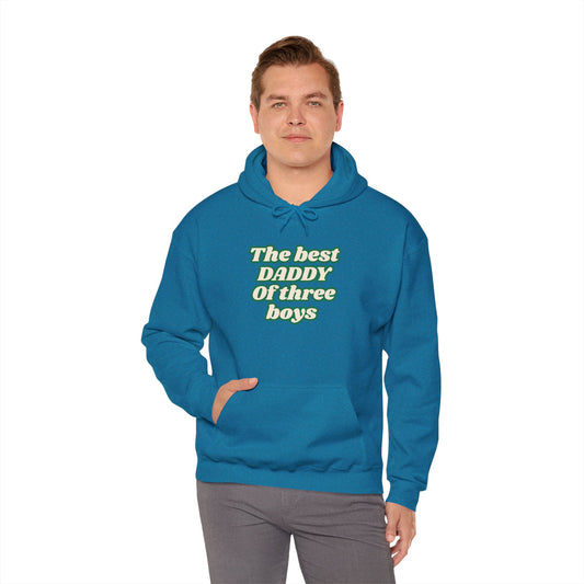 The Best Daddy of Three Boys Hoodie - Unisex Heavy Blend Sweatshirt