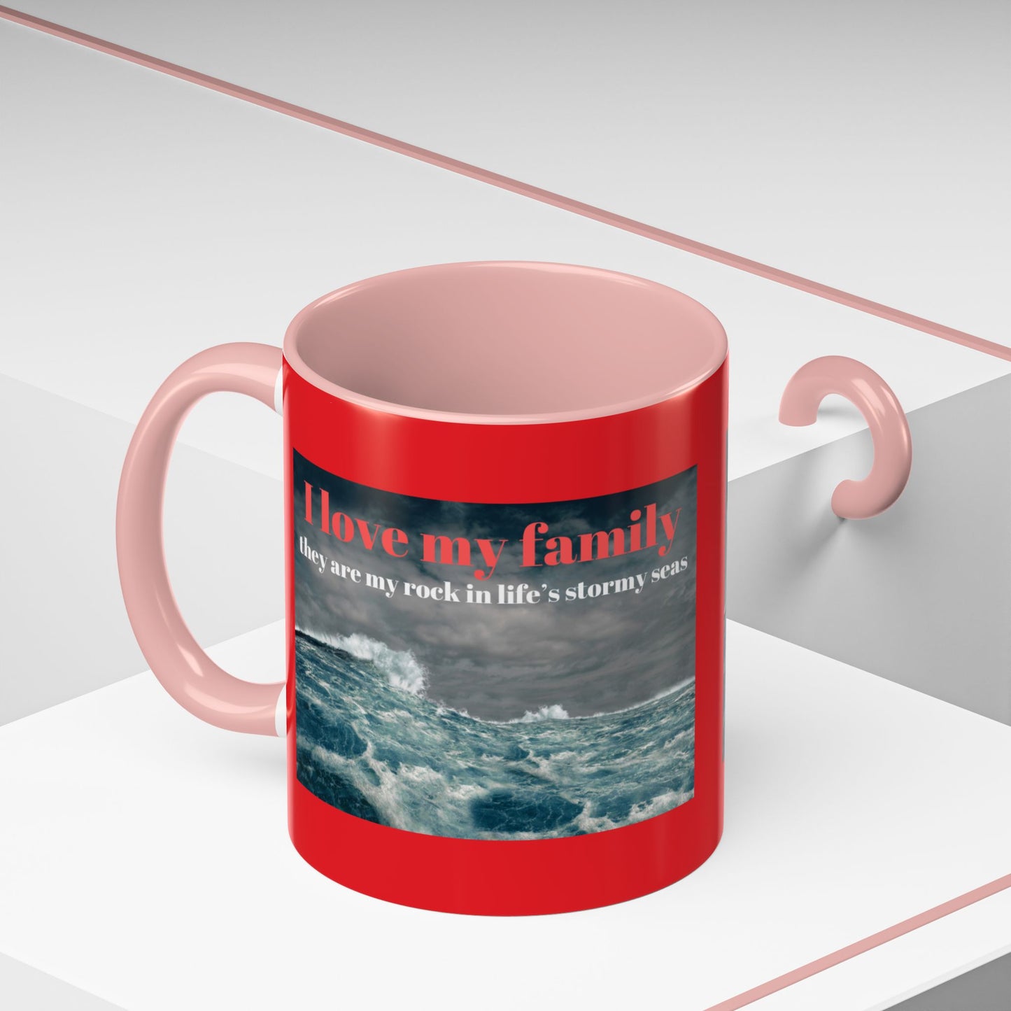 Tasse à café familiale inspirante – Motif mers orageuses – Tasse décorative 11/15 oz