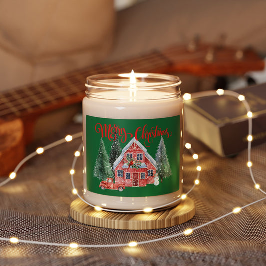 Merry Christmas Scented Soy Candle - 9oz Holiday Decor