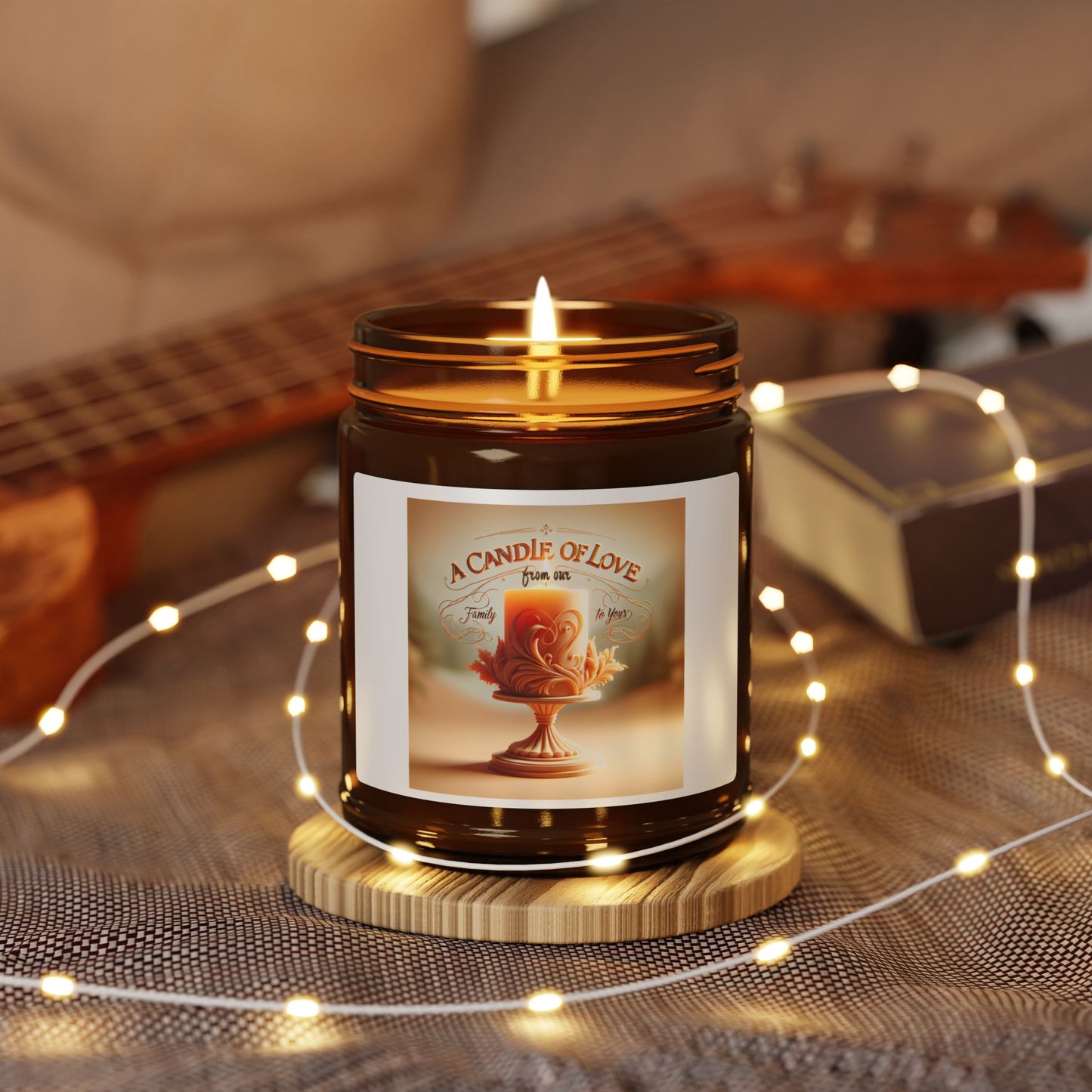 A Candle of Love Scented Soy Candle - Multi-Size Amber Jar for Cozy Ambiance