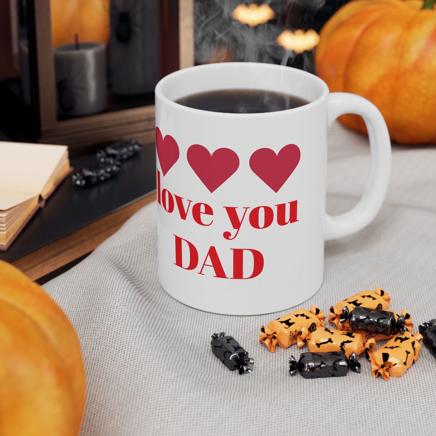 Love You DAD Ceramic Mug - Heart Design | Perfect gift for father or husband