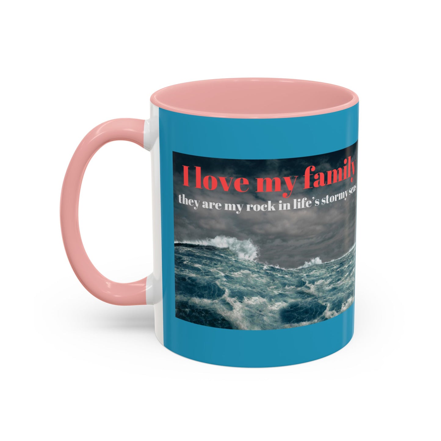 Tasse à café familiale inspirante – Motif mers orageuses – Tasse décorative 11/15 oz