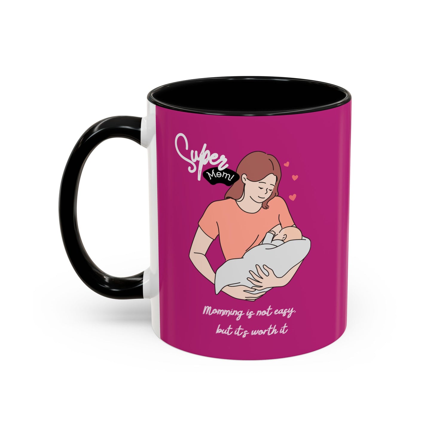 Super Mom Accent Coffee Mug - Perfect Gift for Mother's Day & Moms Everywhere