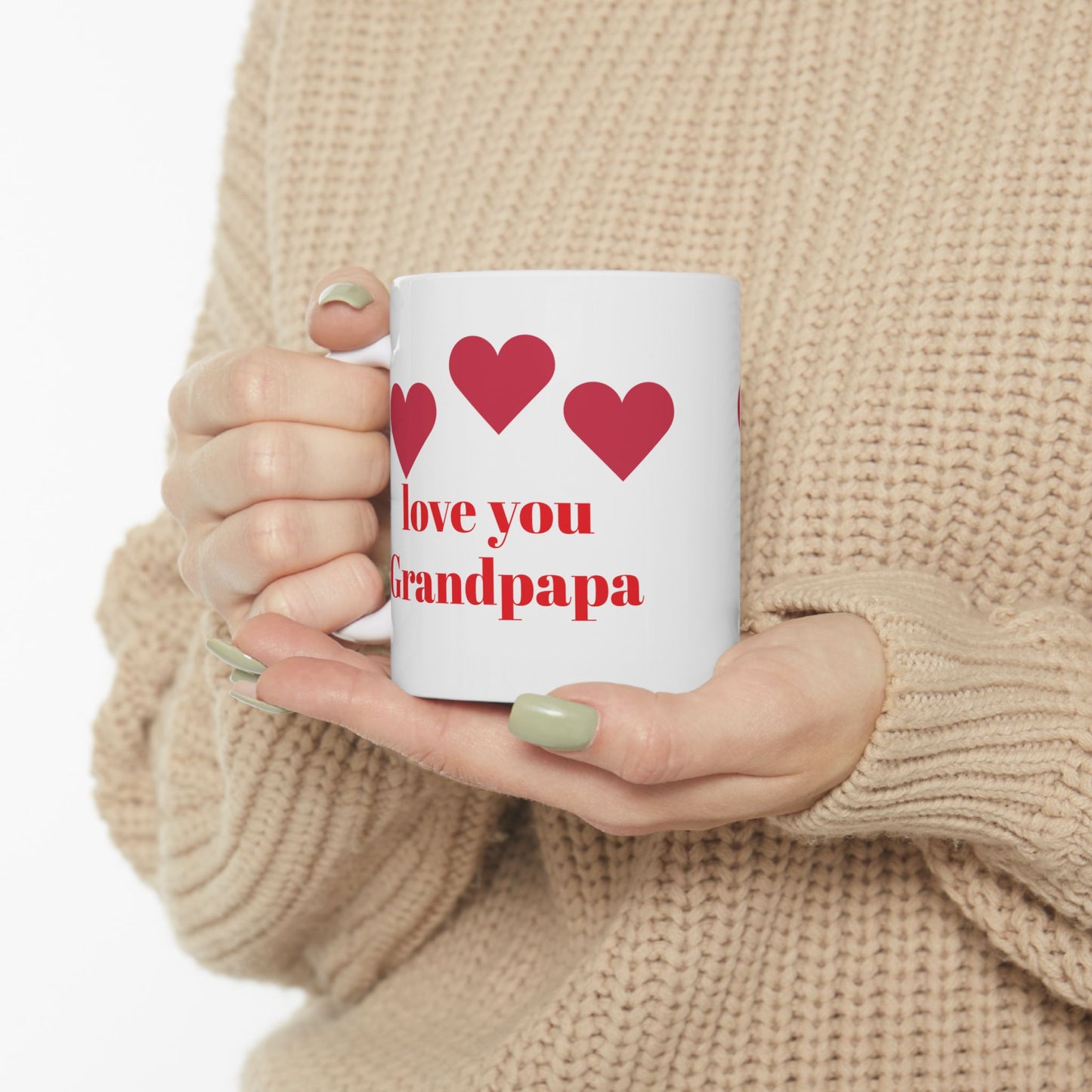 Love You Grandpapa Ceramic Mug - Heart Design | Perfect gift for grandfather