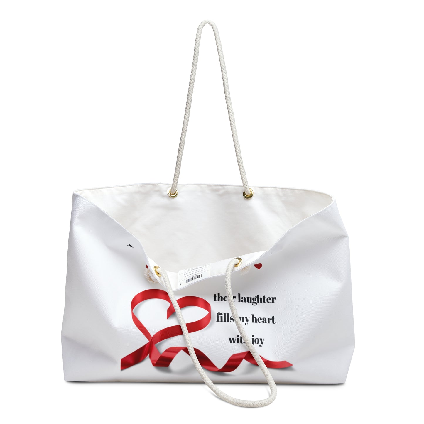 I Love My Family Weekender Bag - Heart Design for Family Gatherings & Travel