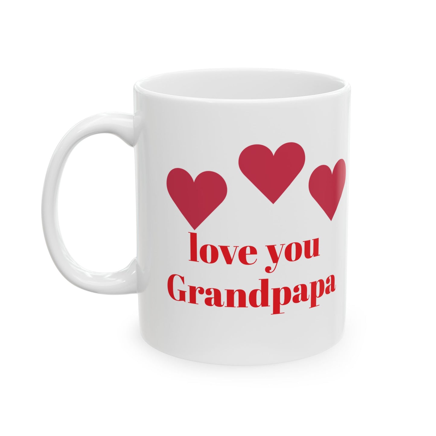 Love You Grandpapa Ceramic Mug - Heart Design | Perfect gift for grandfather