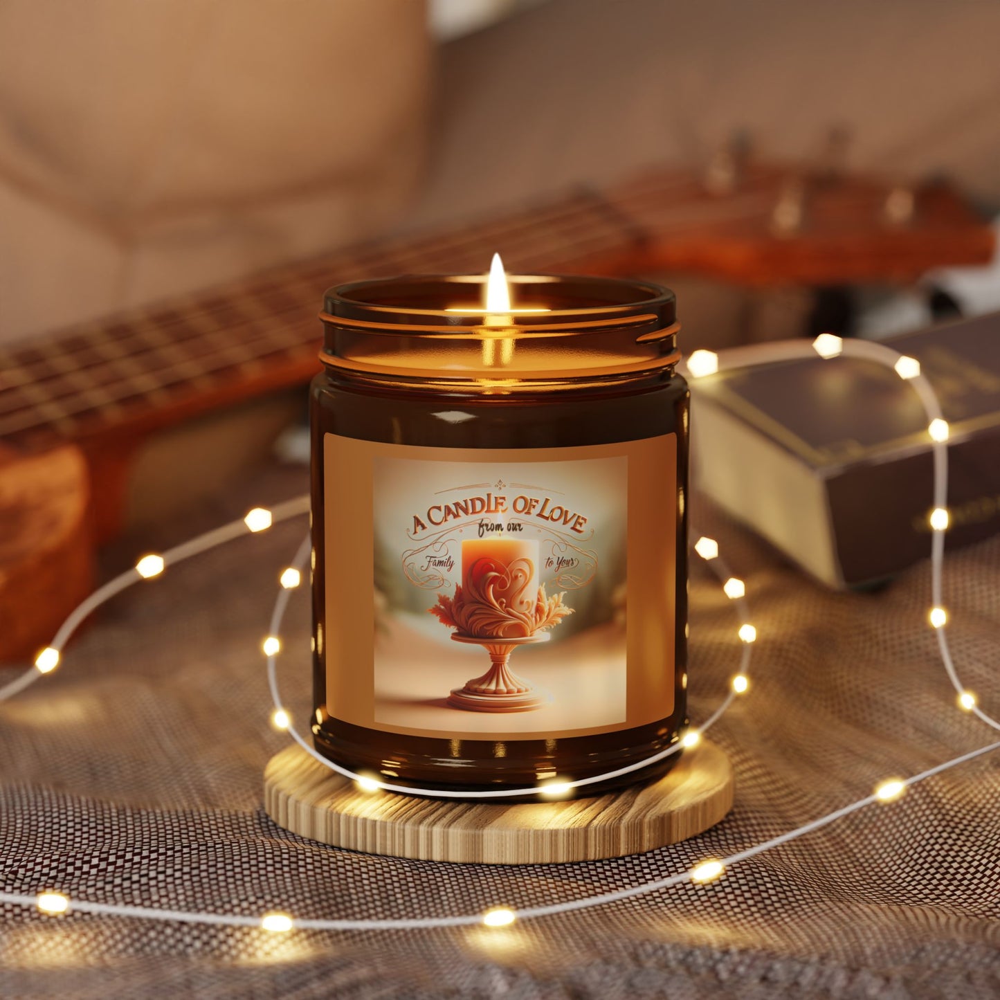 A Candle of Love Scented Soy Candle - Multi-Size Amber Jar for Cozy Ambiance