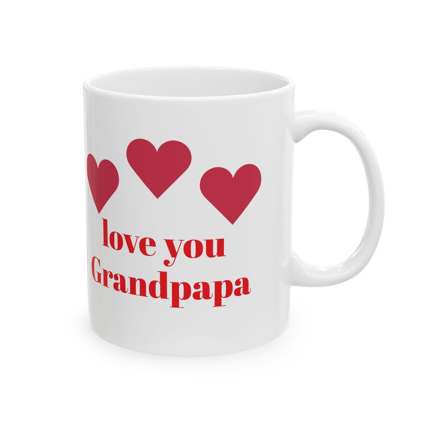 Love You Grandpapa Ceramic Mug - Heart Design | Perfect gift for grandfather