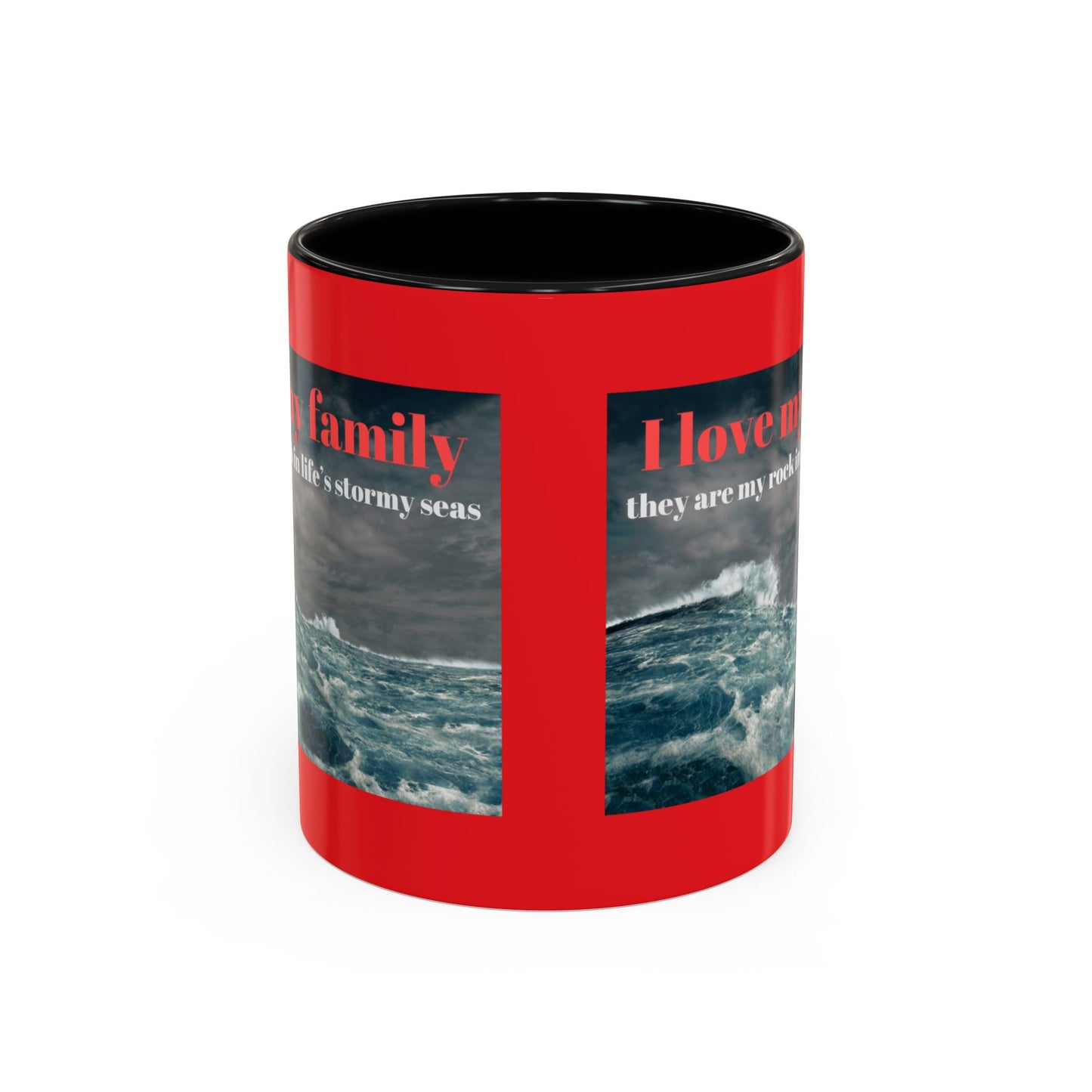 Tasse à café familiale inspirante – Motif mers orageuses – Tasse décorative 11/15 oz