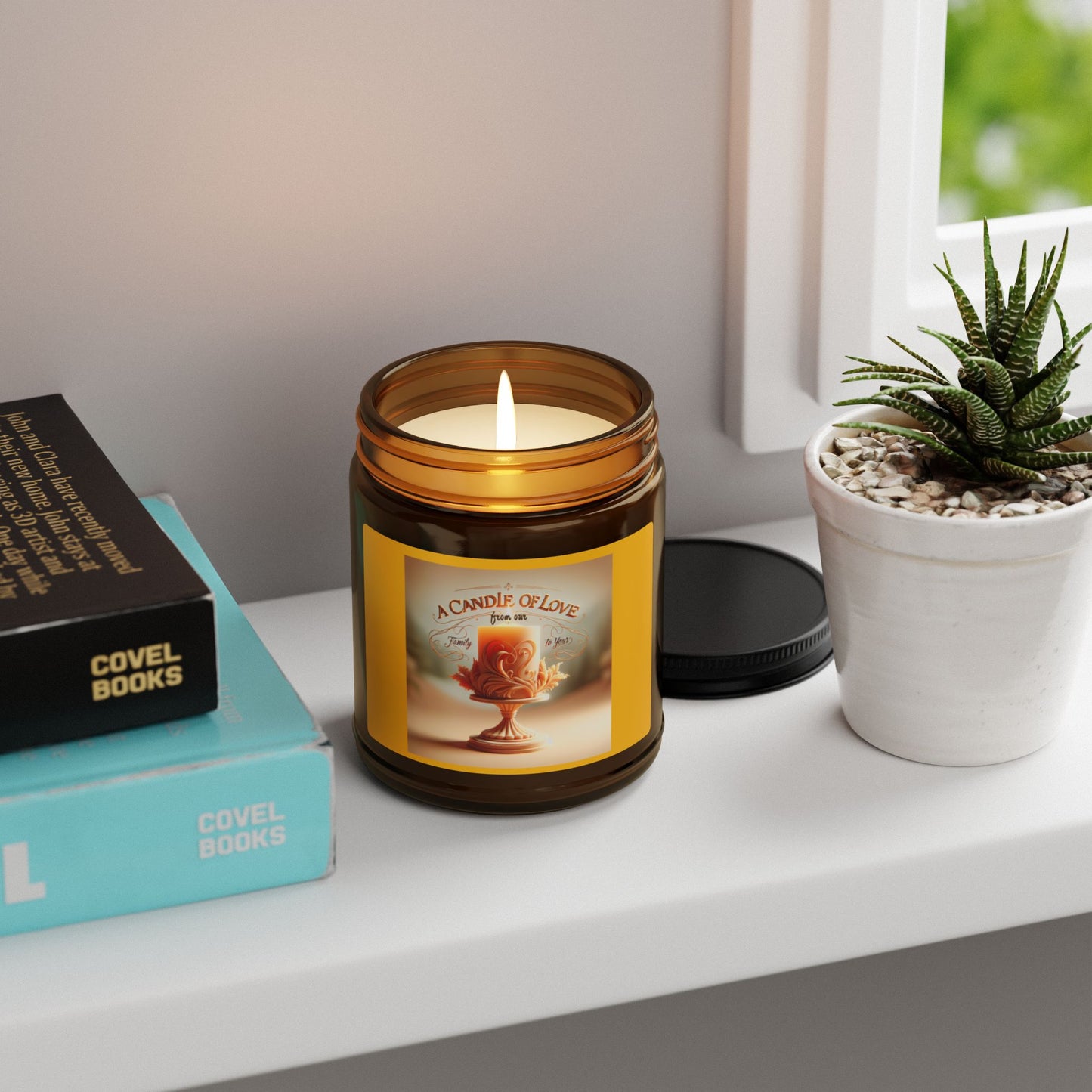 Bougie parfumée au soja A Candle of Love - Pot ambré multi-tailles pour une ambiance chaleureuse