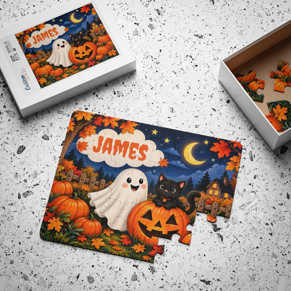 Friendly Ghost & Black Cat Puzzle