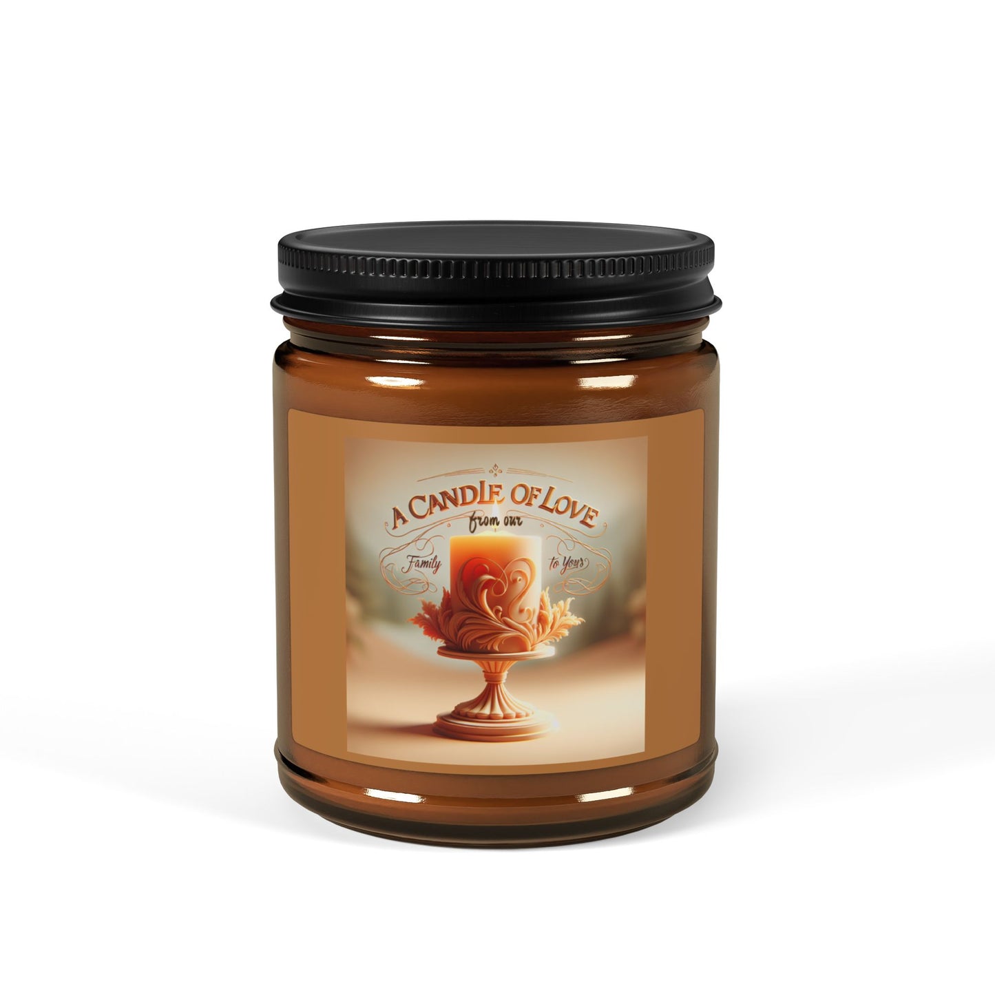 A Candle of Love Scented Soy Candle - Multi-Size Amber Jar for Cozy Ambiance