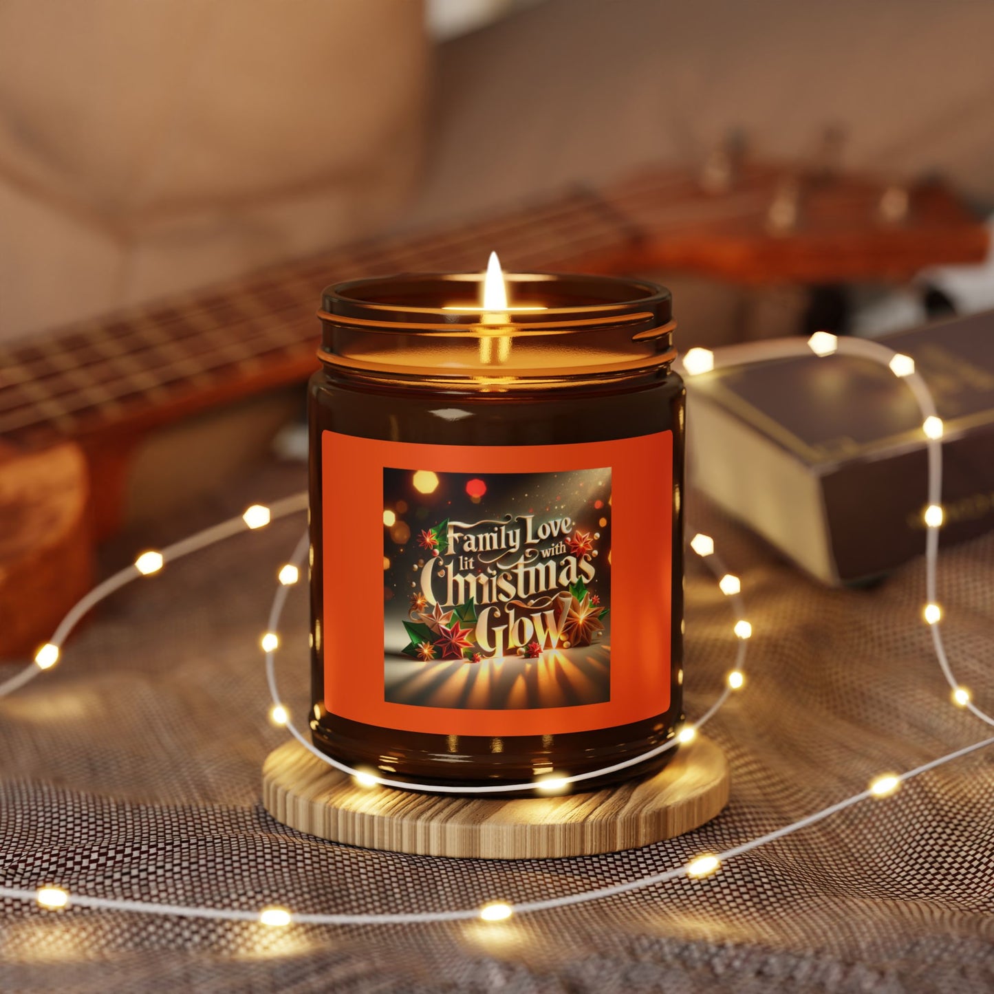 Bougie parfumée au soja Christmas Glow - Arôme Family Love dans un pot ambré