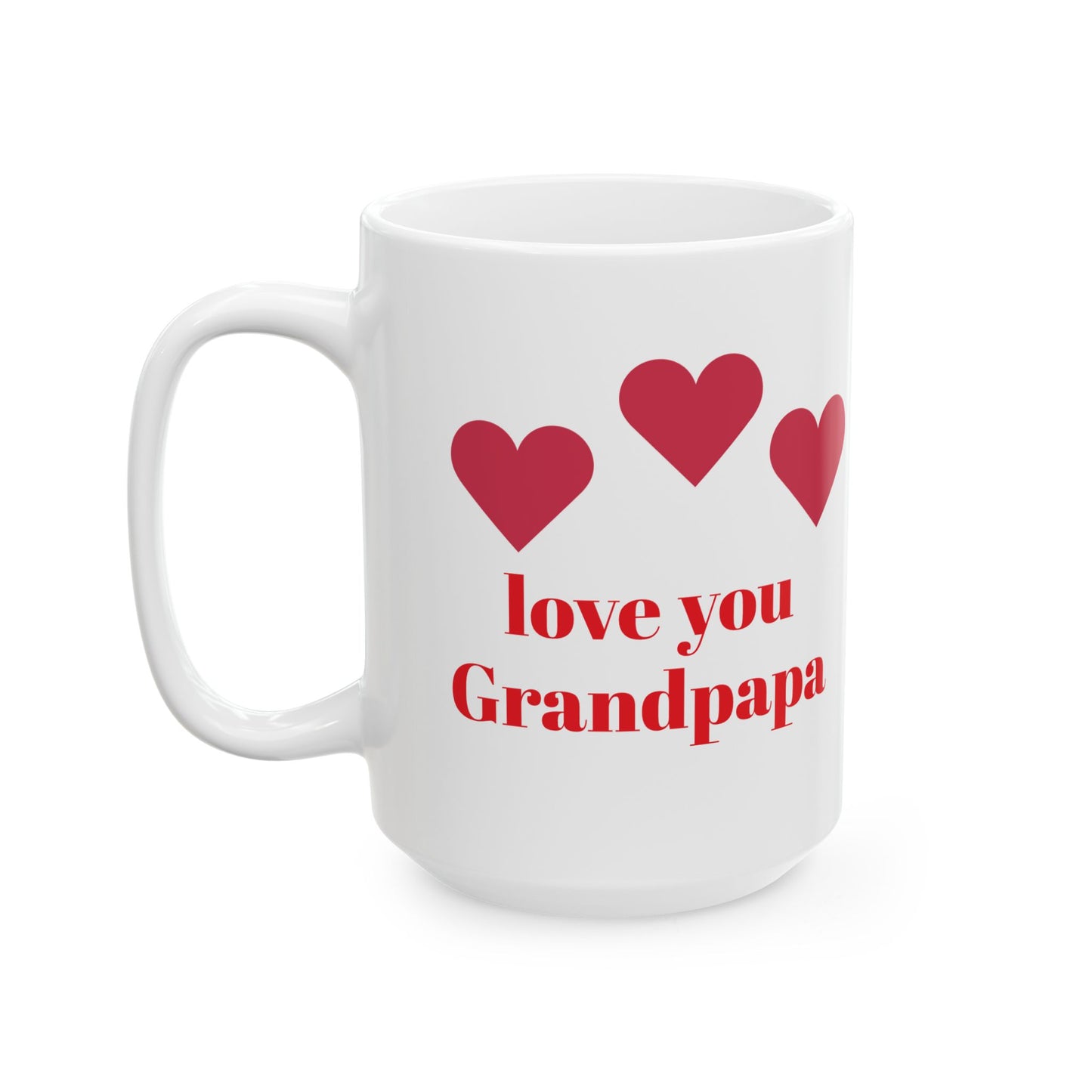 Love You Grandpapa Ceramic Mug - Heart Design | Perfect gift for grandfather