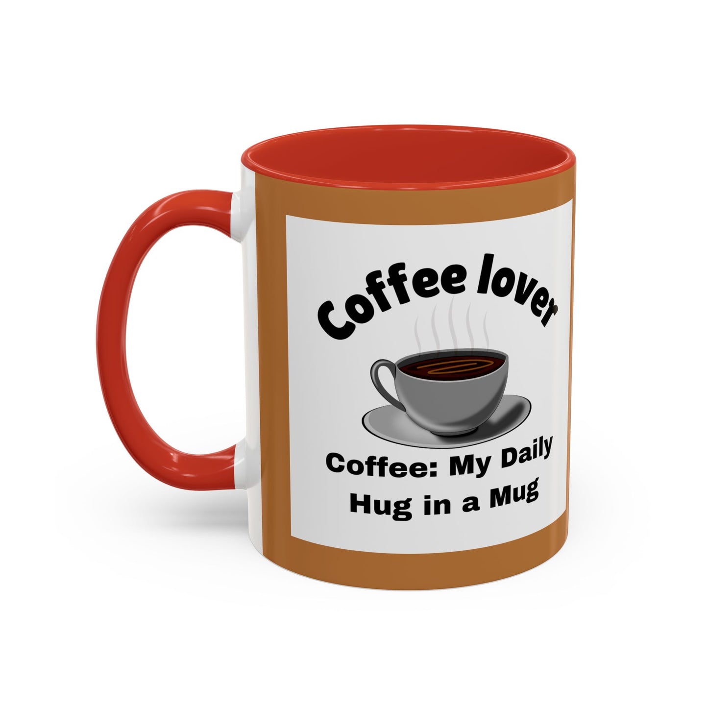 Coffee Lover Accent Mug - Daily Hug in a Mug for Coffee Enthusiasts