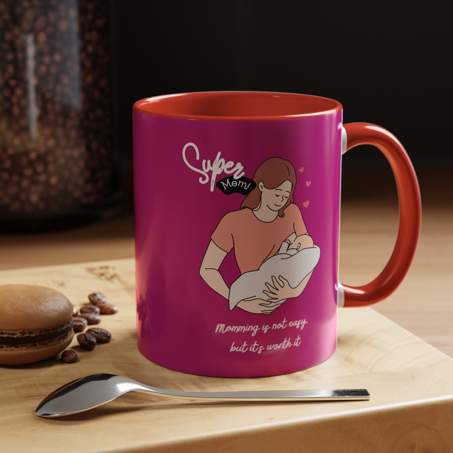 Super Mom Accent Coffee Mug - Perfect Gift for Mother's Day & Moms Everywhere