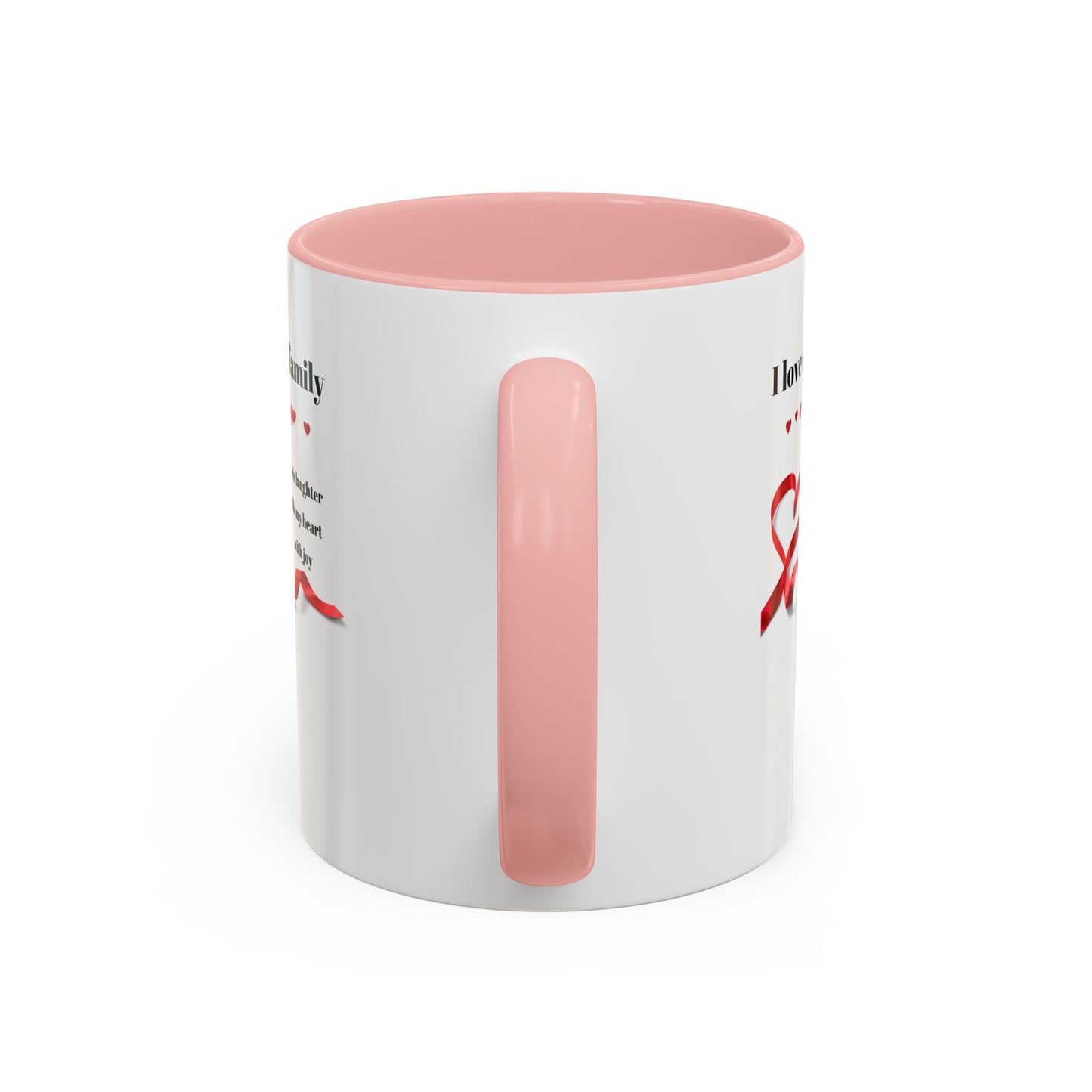 Cadeaux pour la famille Les meilleures idées de cadeaux pour la famille, tasse à café avec accent d'amour familial - « J'aime ma famille, leur rire remplit mon cœur de joie » 11 ou 15 oz