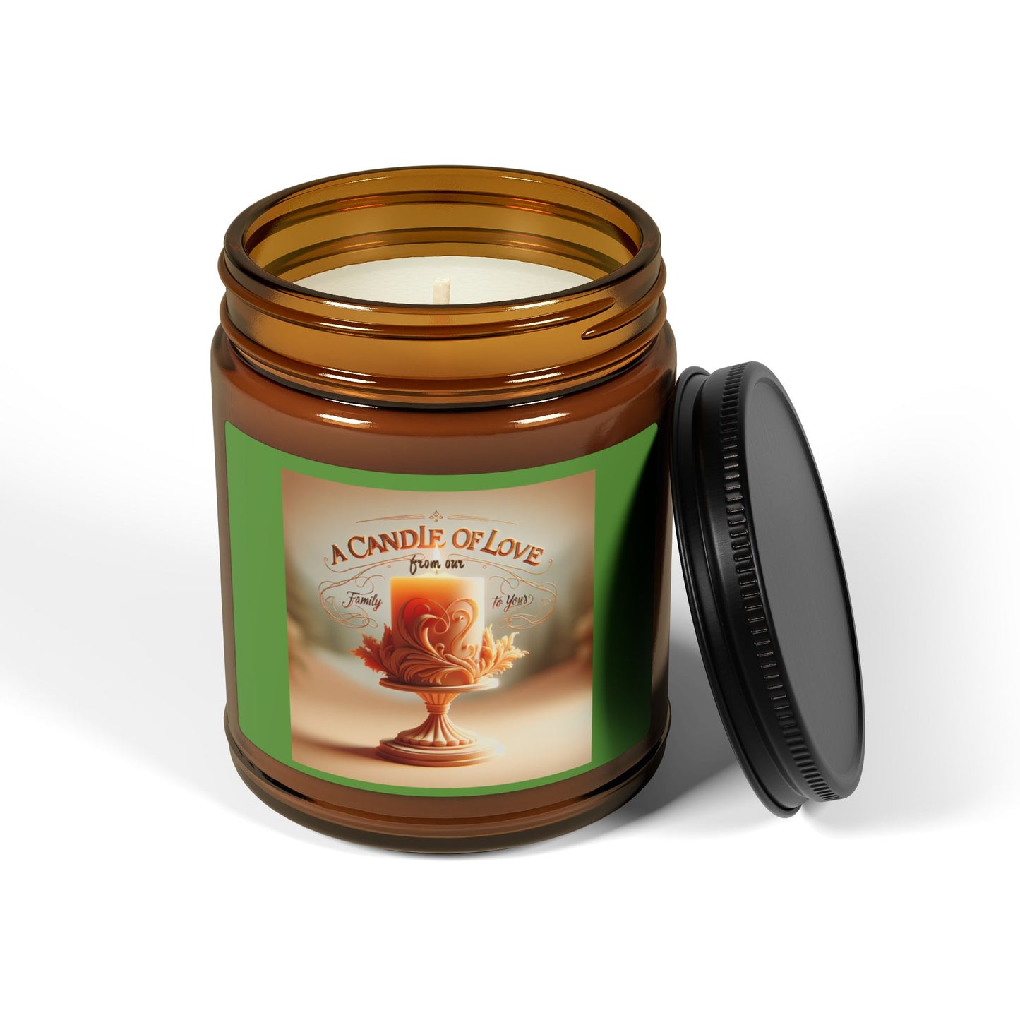 Bougie parfumée au soja A Candle of Love - Pot ambré multi-tailles pour une ambiance chaleureuse