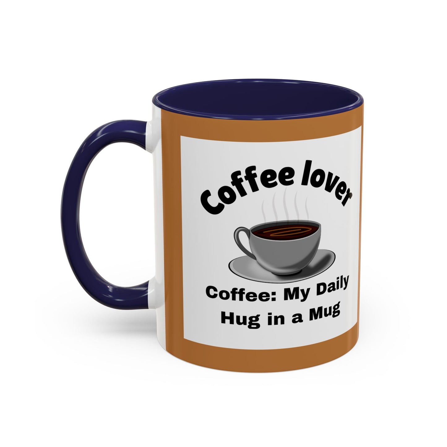 Coffee Lover Accent Mug - Daily Hug in a Mug for Coffee Enthusiasts