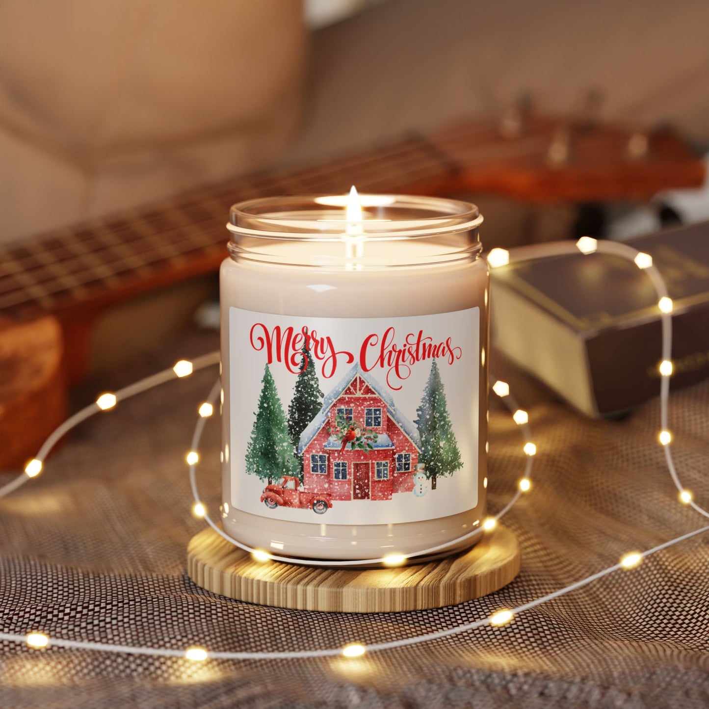 Merry Christmas Scented Soy Candle - 9oz Holiday Decor